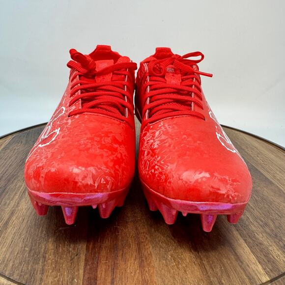 Under Armour Blur Smoke Suede 2.0 MC Red Football Cleats Men's Size 8 NEW - Picture 2 of 9